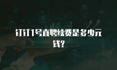 钉钉1号直聘续费是多少元钱？