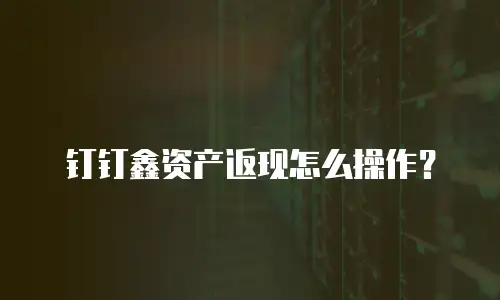钉钉鑫资产返现怎么操作？