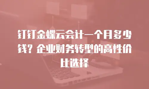 钉钉金蝶云会计一个月多少钱？企业财务转型的高性价比选择