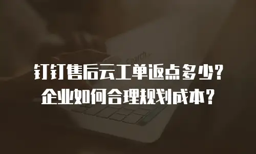 钉钉售后云工单返点多少？企业如何合理规划成本？