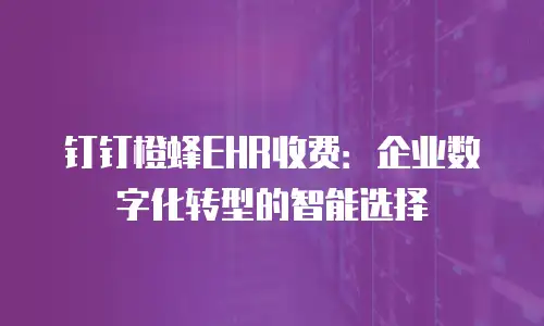 钉钉橙蜂EHR收费：企业数字化转型的智能选择
