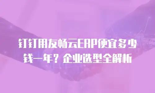 钉钉用友畅云ERP便宜多少钱一年？企业选型全解析