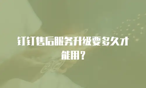 钉钉售后服务升级要多久才能用？