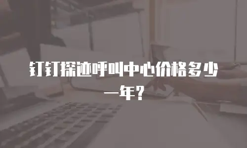 钉钉探迹呼叫中心价格多少一年？