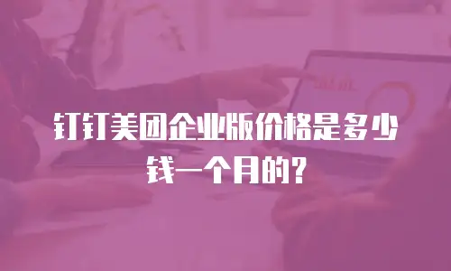 钉钉美团企业版价格是多少钱一个月的？