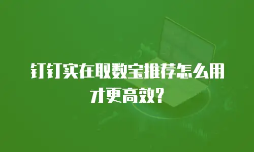 钉钉实在取数宝推荐怎么用才更高效？