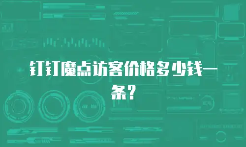 钉钉魔点访客价格多少钱一条？