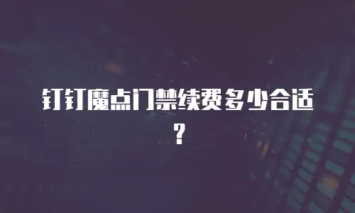 钉钉魔点门禁续费多少合适？