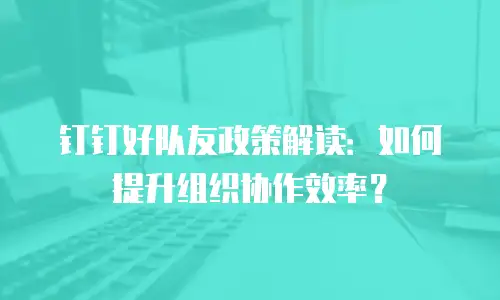 钉钉好队友政策解读：如何提升组织协作效率？