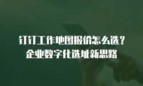 钉钉工作地图报价怎么选？企业数字化选址新思路