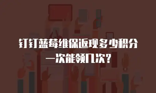 钉钉蓝莓维保返现多少积分一次能领几次？