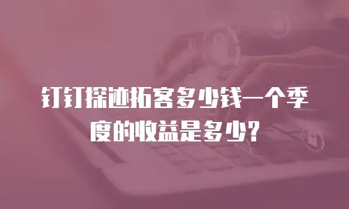 钉钉探迹拓客多少钱一个季度的收益是多少？