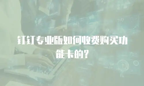 钉钉专业版如何收费购买功能卡的？