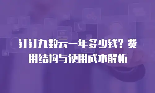 钉钉九数云一年多少钱？费用结构与使用成本解析