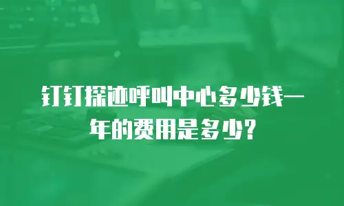 钉钉探迹呼叫中心多少钱一年的费用是多少？