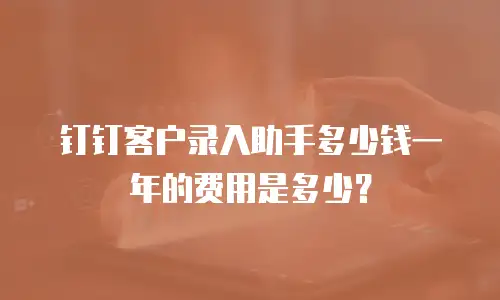 钉钉客户录入助手多少钱一年的费用是多少？