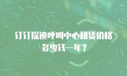 钉钉探迹呼叫中心租赁价格多少钱一年？