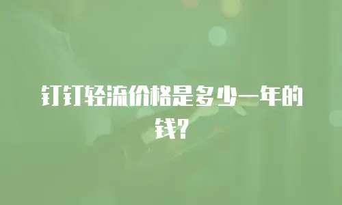 钉钉轻流价格是多少一年的钱？