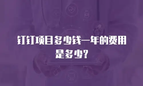 钉钉项目多少钱一年的费用是多少？