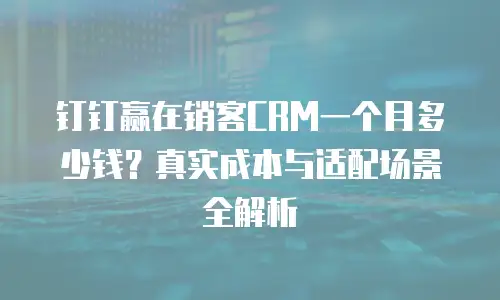 钉钉赢在销客CRM一个月多少钱？真实成本与适配场景全解析