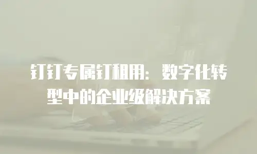 钉钉专属钉租用：数字化转型中的企业级解决方案