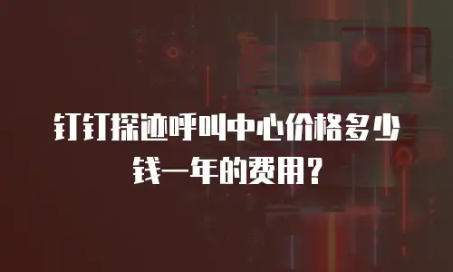 钉钉探迹呼叫中心价格多少钱一年的费用？