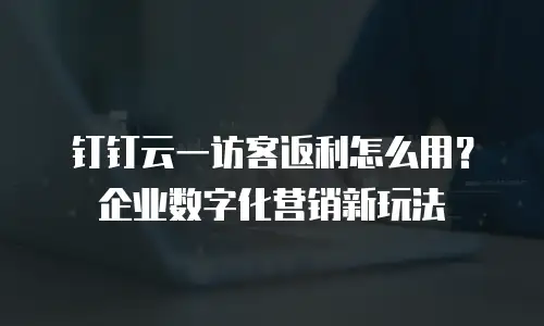 钉钉云一访客返利怎么用？企业数字化营销新玩法
