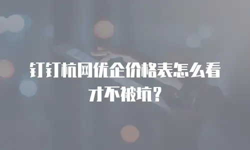 钉钉杭网优企价格表怎么看才不被坑？