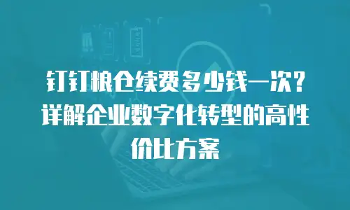 钉钉粮仓续费多少钱一次？详解企业数字化转型的高性价比方案