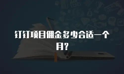 钉钉项目佣金多少合适一个月？