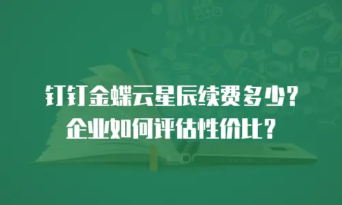 钉钉金蝶云星辰续费多少？企业如何评估性价比？