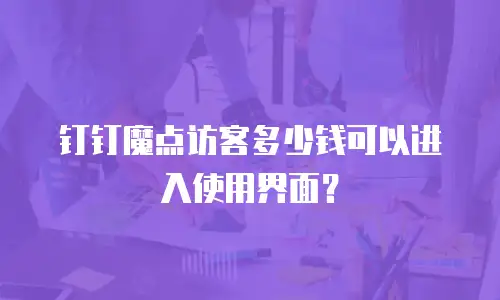 钉钉魔点访客多少钱可以进入使用界面？