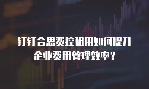 钉钉合思费控租用如何提升企业费用管理效率？