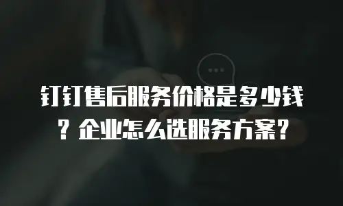 钉钉售后服务价格是多少钱？企业怎么选服务方案？