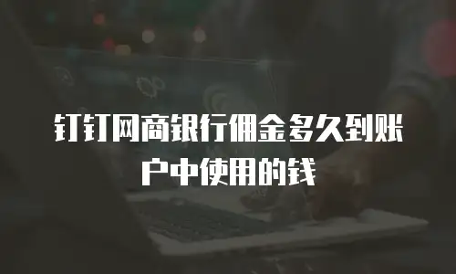 钉钉网商银行佣金多久到账户中使用的钱
