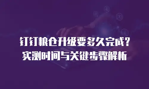 钉钉粮仓升级要多久完成？实测时间与关键步骤解析