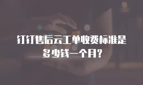 钉钉售后云工单收费标准是多少钱一个月？