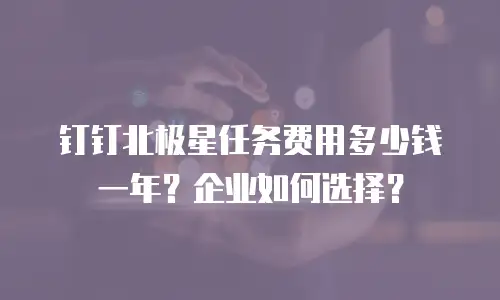 钉钉北极星任务费用多少钱一年？企业如何选择？