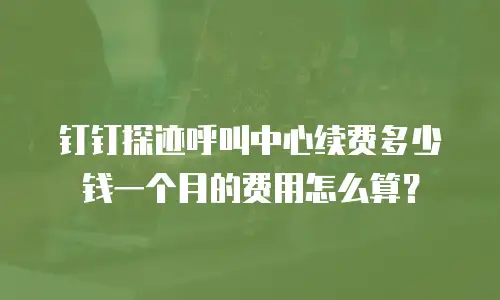钉钉探迹呼叫中心续费多少钱一个月的费用怎么算？