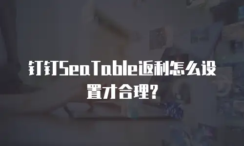 钉钉SeaTable返利怎么设置才合理？