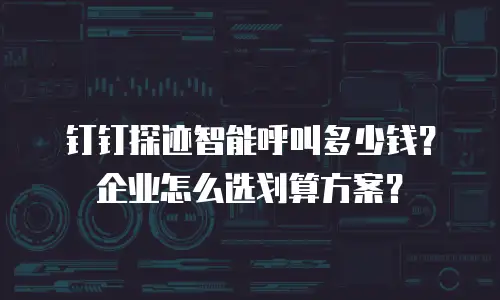 钉钉探迹智能呼叫多少钱？企业怎么选划算方案？