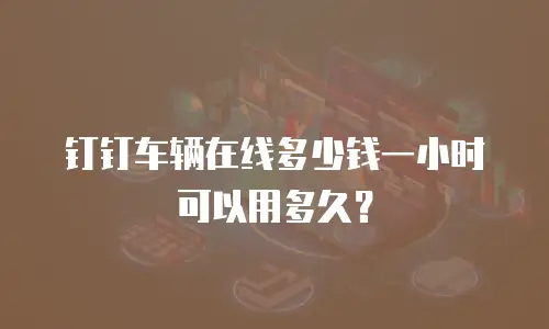 钉钉车辆在线多少钱一小时可以用多久？