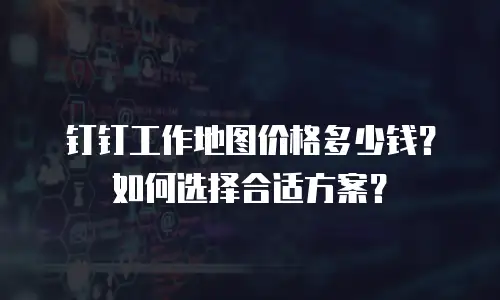 钉钉工作地图价格多少钱？如何选择合适方案？