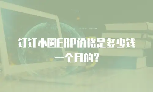 钉钉小圈ERP价格是多少钱一个月的？