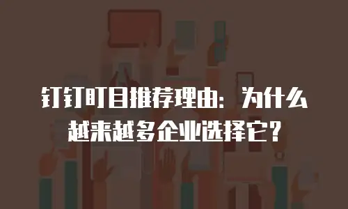 钉钉盯目推荐理由：为什么越来越多企业选择它？