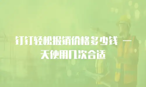 钉钉轻松报销价格多少钱 一天使用几次合适