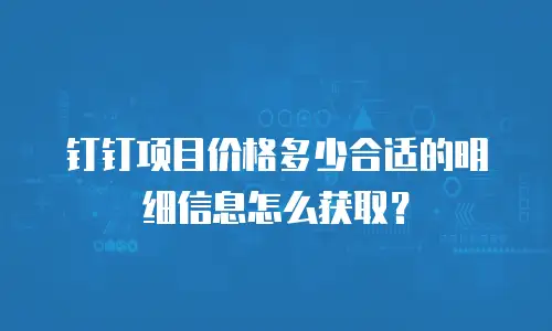 钉钉项目价格多少合适的明细信息怎么获取？