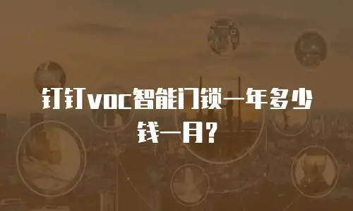 钉钉voc智能门锁一年多少钱一月？