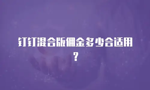 钉钉混合版佣金多少合适用？
