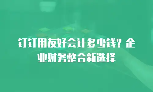 钉钉用友好会计多少钱？企业财务整合新选择